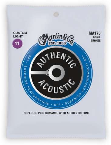 Martin - Acoustic Guitar Strings - Custom Light 11's - 80/20 Bronze - MA175