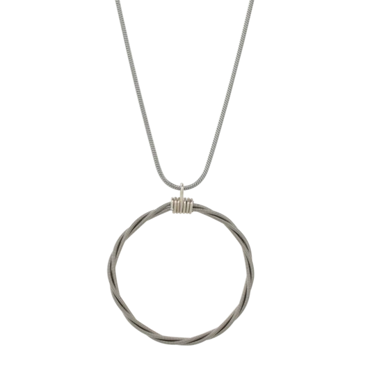 Song Circle Ball End Necklace  - 18"