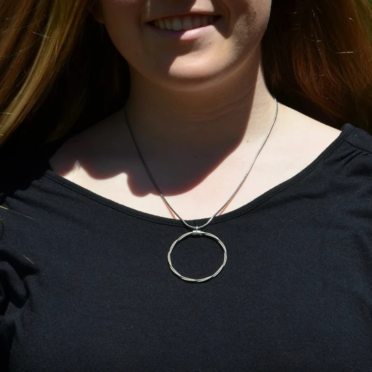 Song Circle Ball End Necklace  - 18"