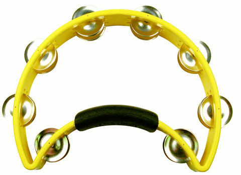 Rhythm Tech Hand Held Plastic Tambourine - Yellow