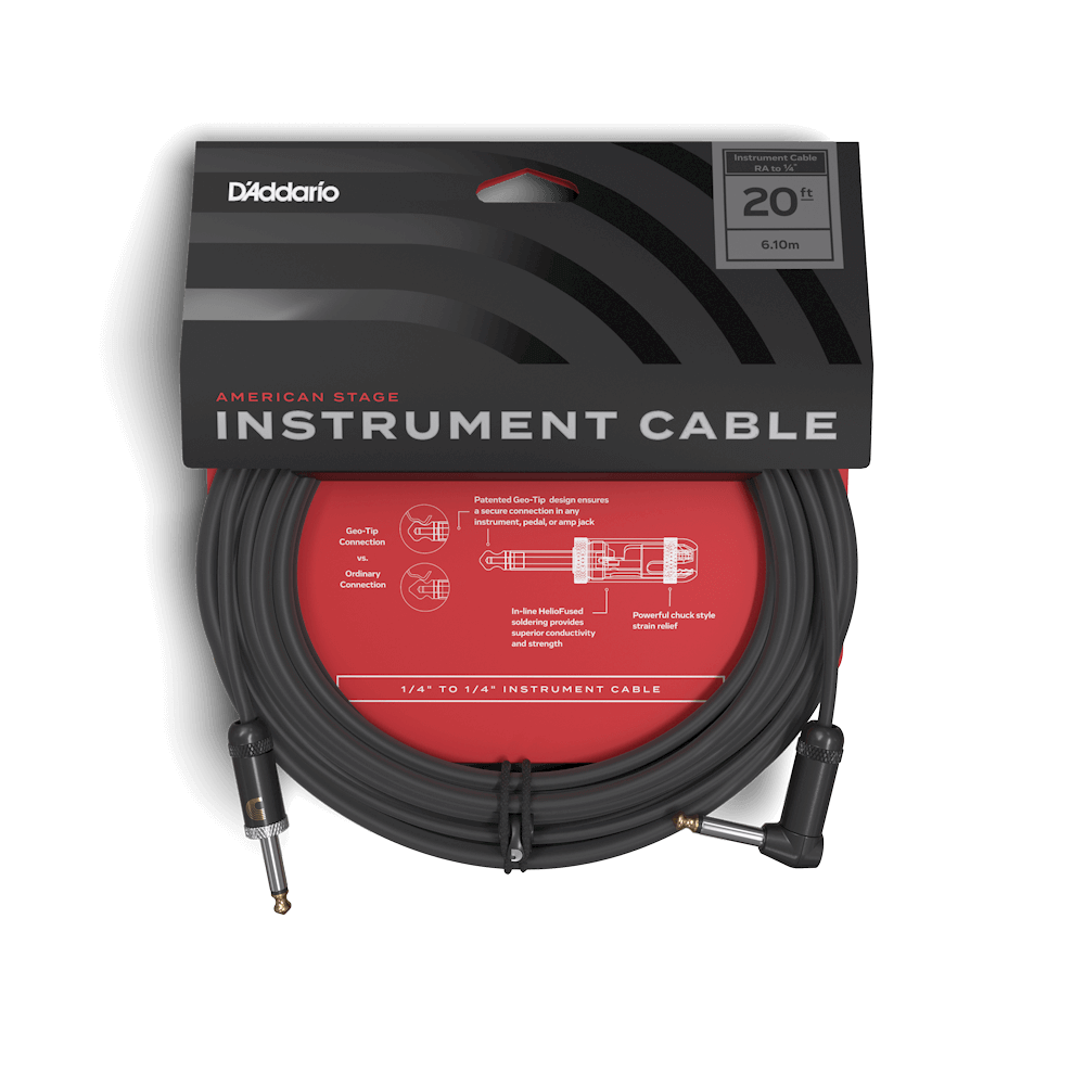 D'addario - American Stage Series - 20 Foot Instrument Cable - S/RA