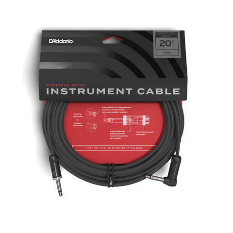 D'addario - American Stage Series - 20 Foot Instrument Cable - S/RA