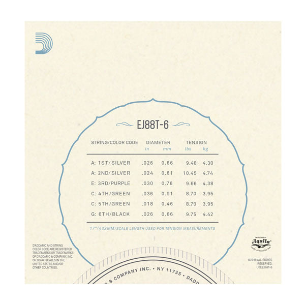D'Addario - Ukulele - Nyltech Tenor Strings - EJ88T