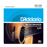 D'Addario - Acoustic Guitar Strings #EJ11 - 80/20 Bronze - Light Gauge