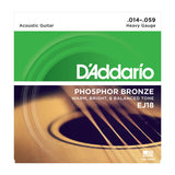 D'Addario - Acoustic Guitar Strings #EJ18 - Phosphor Bronze - Heavy Gauge