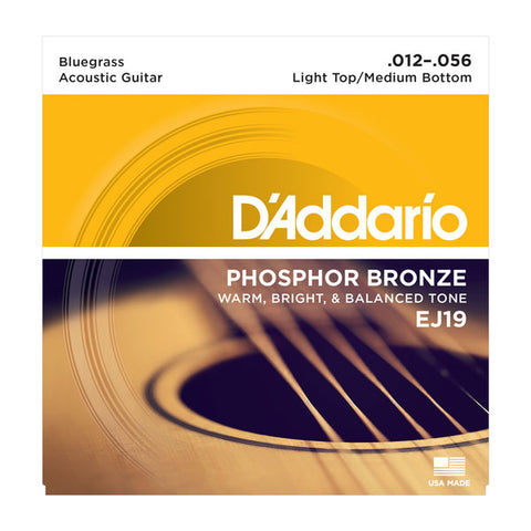 D'Addario - Acoustic Guitar Strings #EJ19 - Phosphor Bronze - Light Top/Medium Bottom Gauge