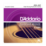 D'Addario- Acoustic Guitar Strings #EJ38H - Phosphor Bronze - Nashville Tuning