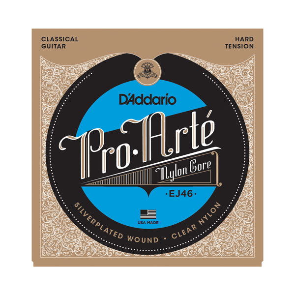 D'Addario- Classical Acoustic Guitar Strings "Pro-Arte'" #EJ46 - Silverplated - Hard Tension