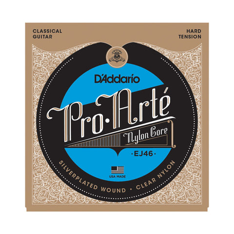 D'Addario- Classical Acoustic Guitar Strings "Pro-Arte'" #EJ46 - Silverplated - Hard Tension