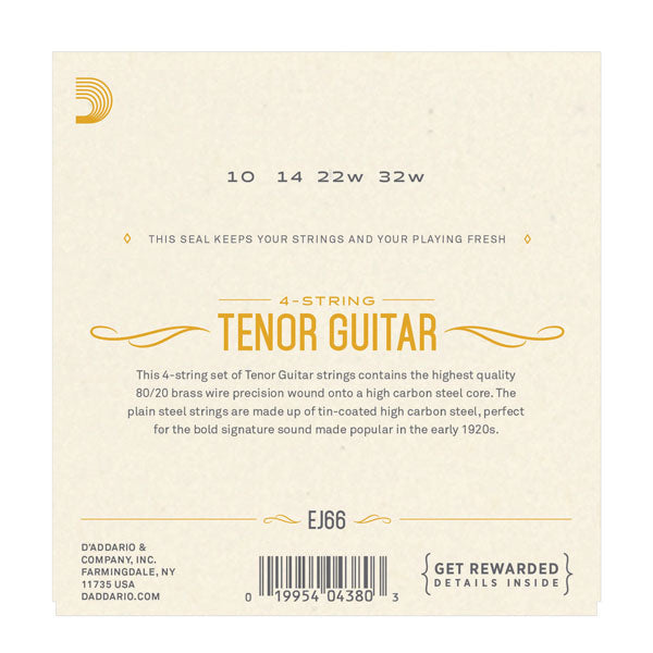 D'Addario - Tenor Guitar Strings (4 String) 80/20 Bronze - EJ66