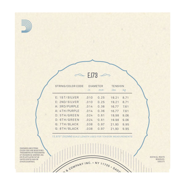 D'Addario  - Mandolin Strings #EJ73 - Phosphor Bronze - Light Loop End