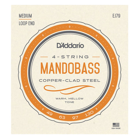 D'Addario - EJ79 - Medium - Copper Mando-Bass Strings