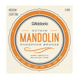 D'Addario - Mandolin Strings #EJ80 - Octave Phosphor Bronze - Medium Loop End