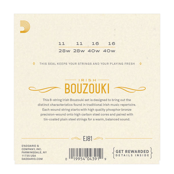 D'Addario - Irish Bouzouki (8 String) - EJ81