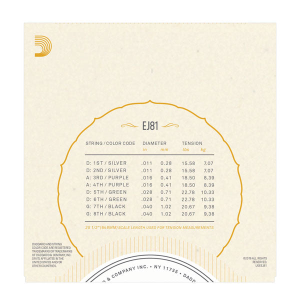 D'Addario - Irish Bouzouki (8 String) - EJ81