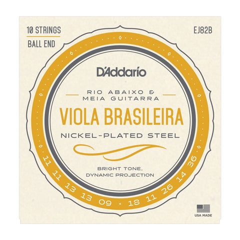 D'Addario - 10 String Viola Brasileira - EJ82B - Rio Abaixo & Meia Guitarra
