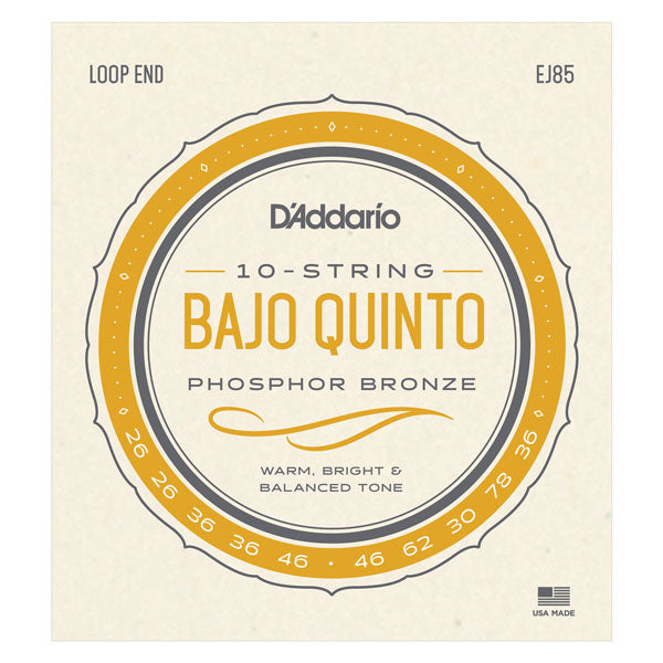 D'Addario - Bajo Quinto Strings  - Loop End - 10 Strings - EJ85