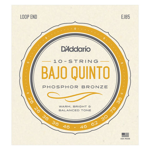 D'Addario - Bajo Quinto Strings  - Loop End - 10 Strings - EJ85