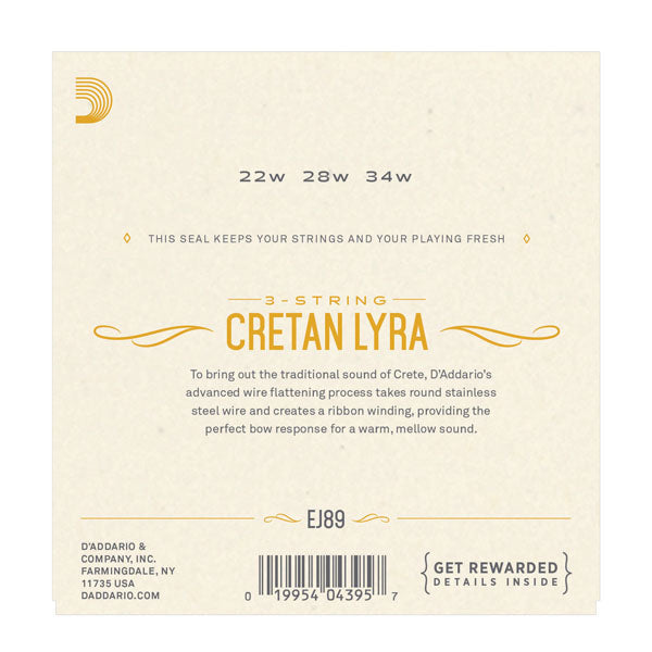 D'Addario - Cretan Lyra Strings  - Ball End - 3 Strings - EJ89