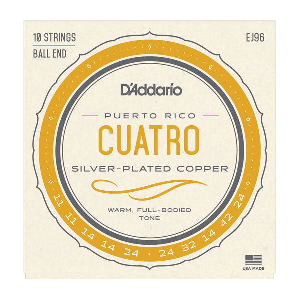 D'Addario - Cuatro Strings  - Ball End - 10 Strings - EJ96