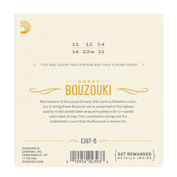 D'Addario - Greek Bouzouki (6 String) - EJ97-6