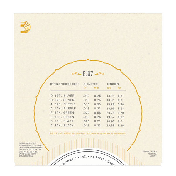 D'Addario - Greek Bouzouki Strings  - Loop End - 8 Strings - EJ97