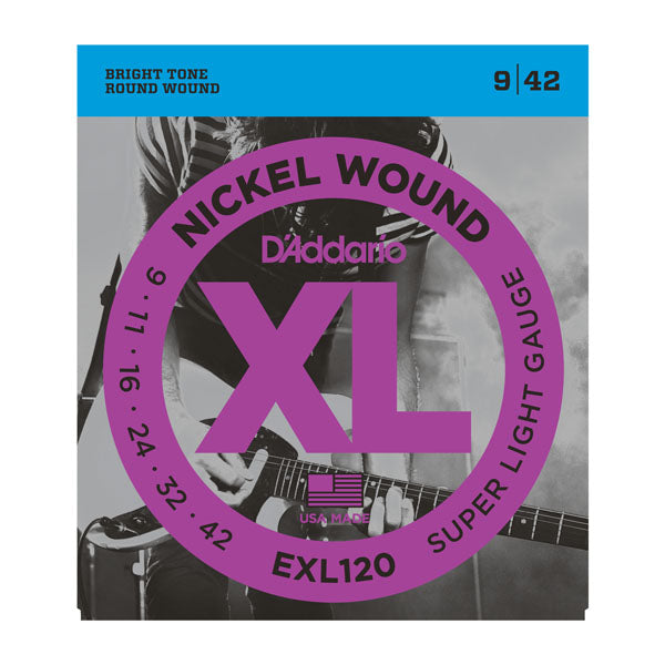 D'Addario- Electric Guitar Strings #EXL120 - Round Wound - Super Light