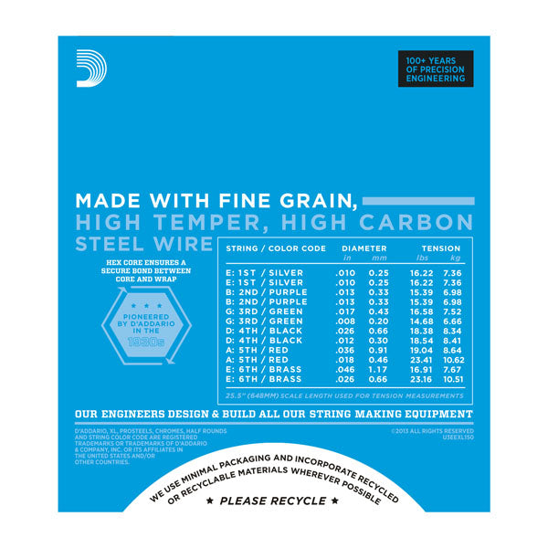 D'Addario- Electric Guitar Strings #EXL150 - Nickel Wound Electric Light