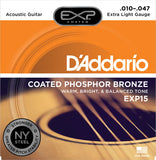 D'addario - EXP15 - Extra Light Coated Acoustic Phospher Bronze