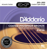 D'addario - EXP26 - Custom Light Coated Acoustic Phospher Bronze