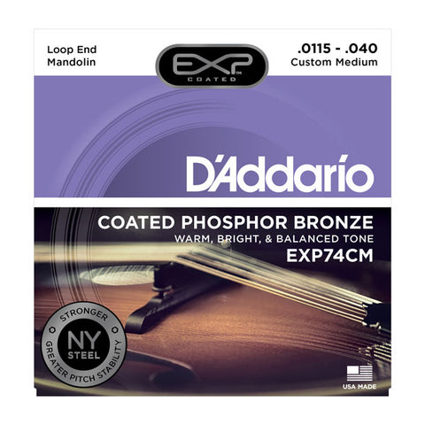 D'Addario - Coated Mandolin Strings - EXP74CM (Custom Medium .0115-.040)