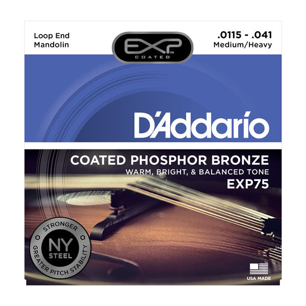 D'Addario - EXP75 - Medium/Heavy - Coated Mandolin Strings