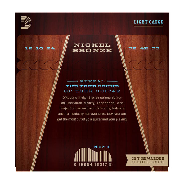 D'addario Nickel Bronze Wound Acoustic Lights - 12-53