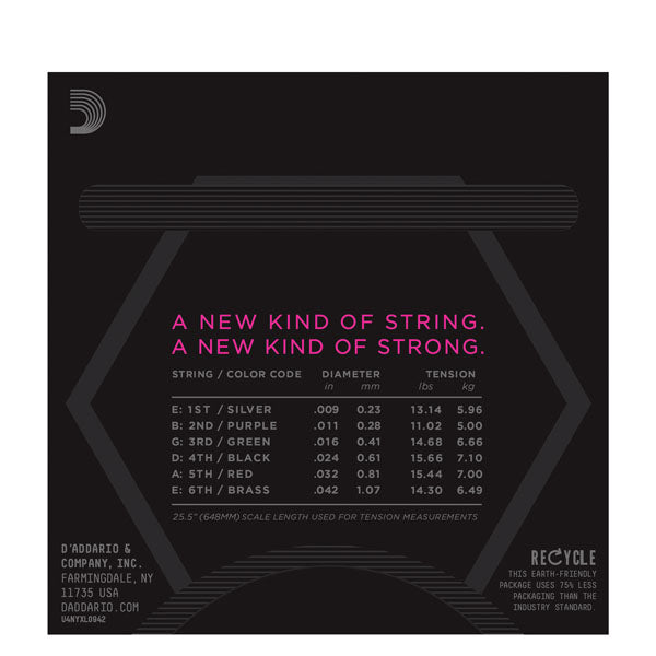 D'Addario- Electric Guitar Strings #NYXL0942 - Nickel Plate - Extra Light Gauge
