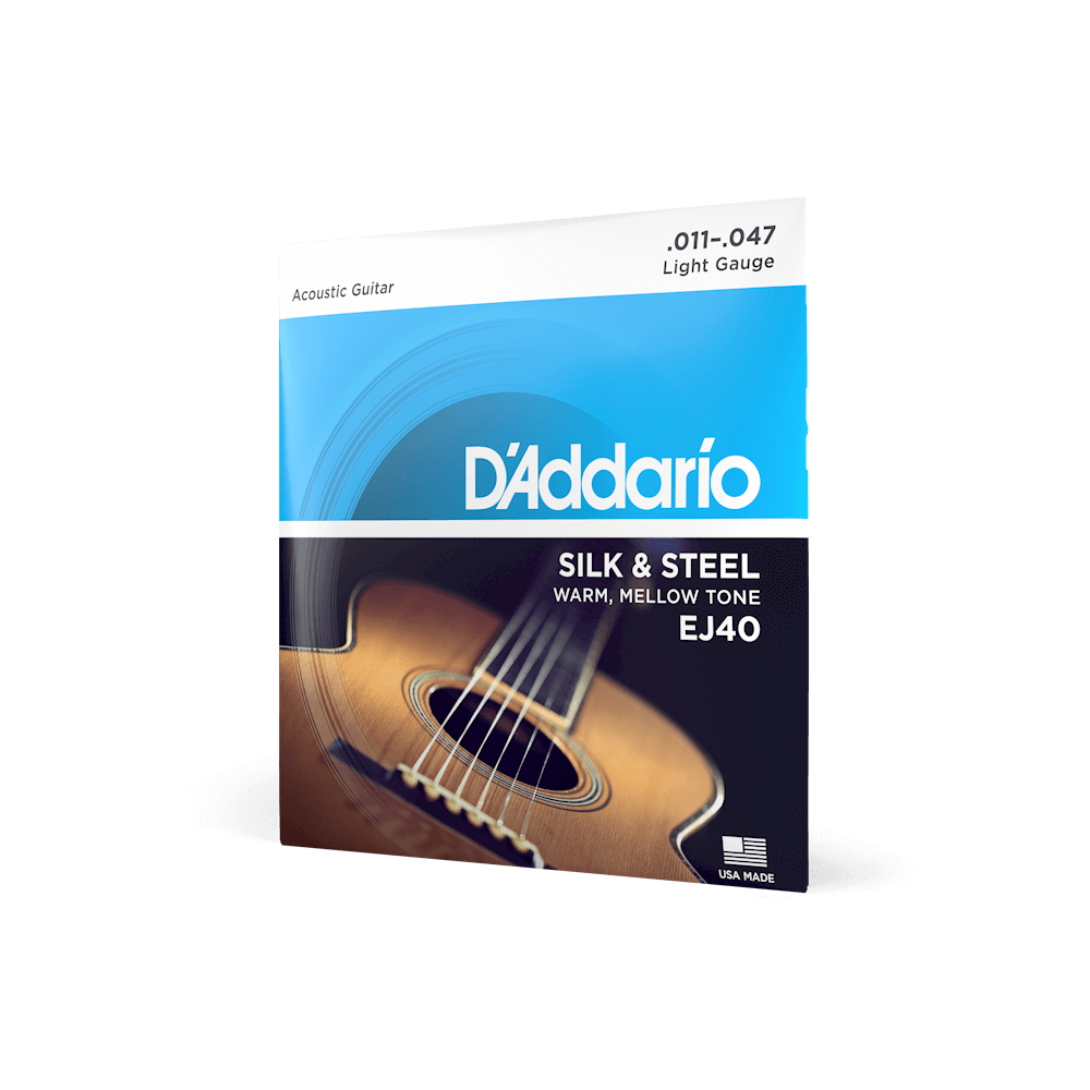 D'Addario - Acoustic Guitar Strings #EJ40 - Silk and Steel - Light Gauge