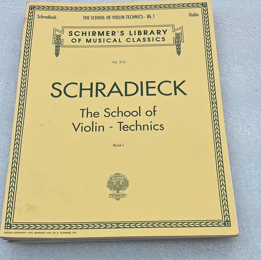 Schradieck - School Of Violin Technics - Book 1 (Book)
