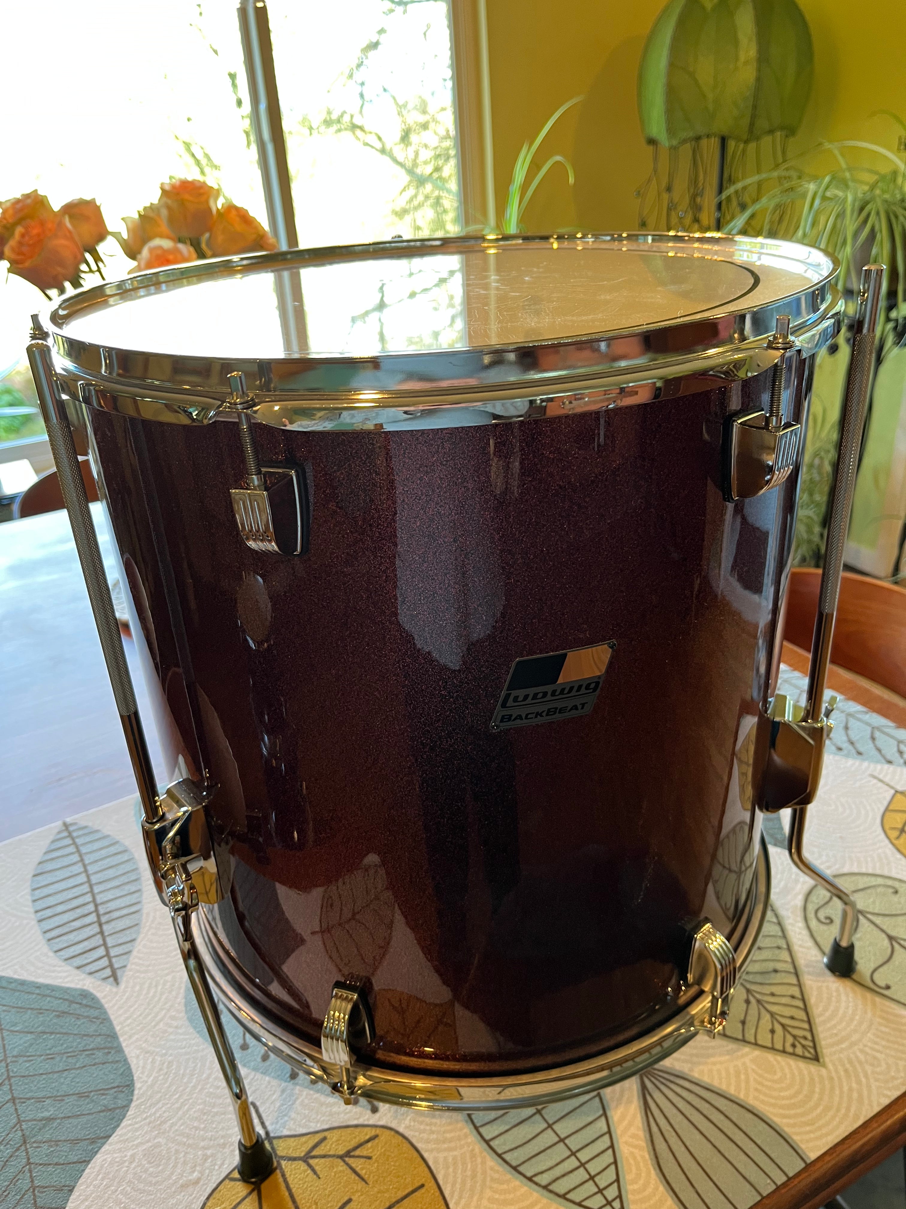 Ludwig BackBeat Complete 5-Piece Drum Set - Burgundy Sparkle