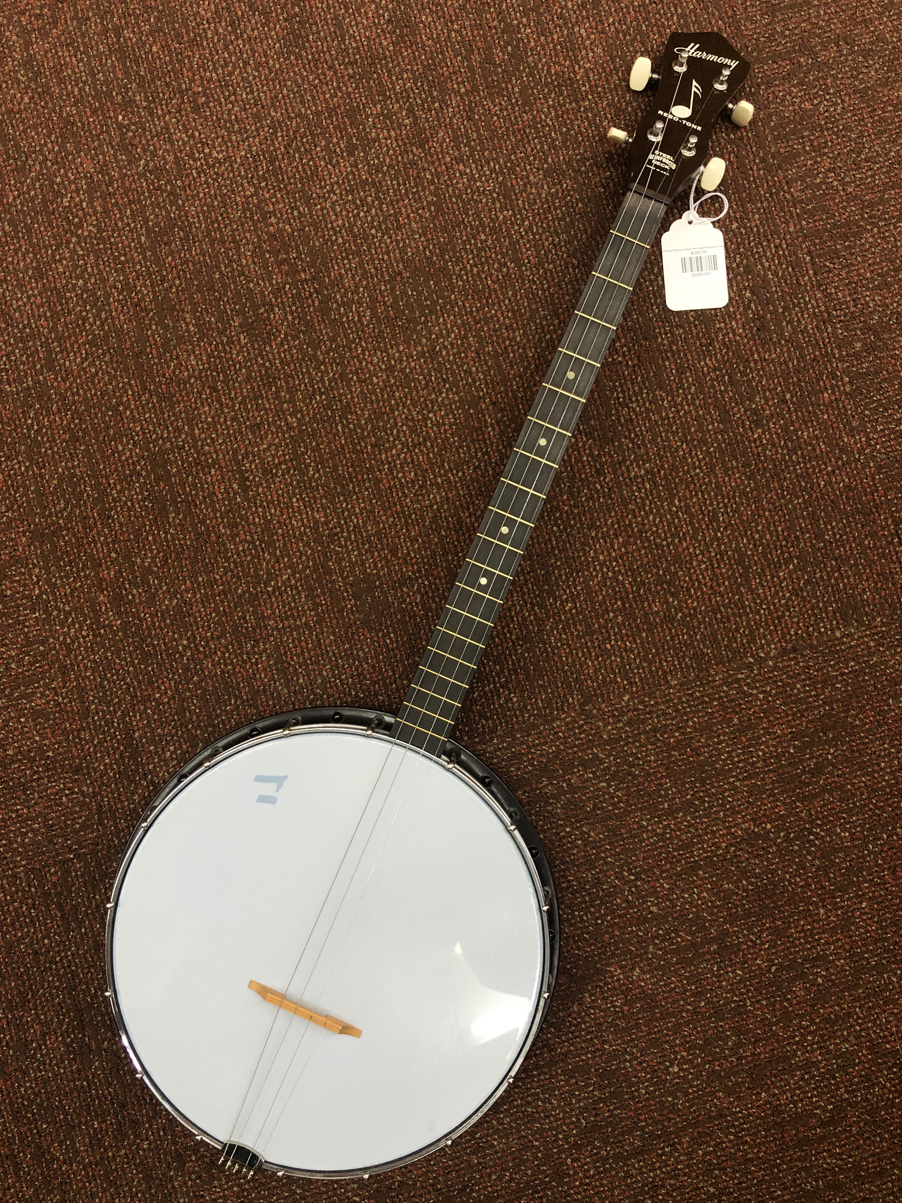 Beautiful Classic Harmony Reso-Tone Steel Reinforced Neck Banjo W/case Made in U.S.A