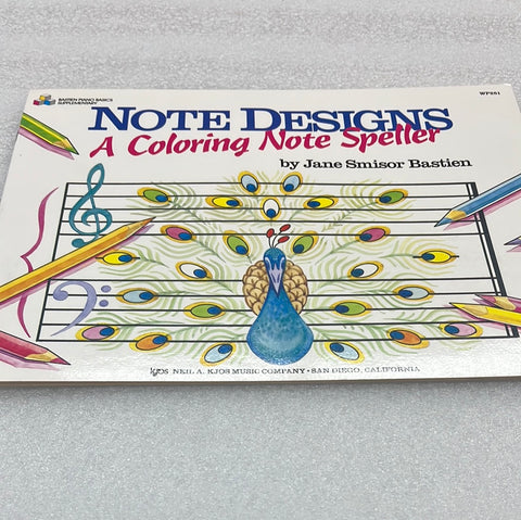 Bastien - Note Designs - A Coloring Note Speller (Book)