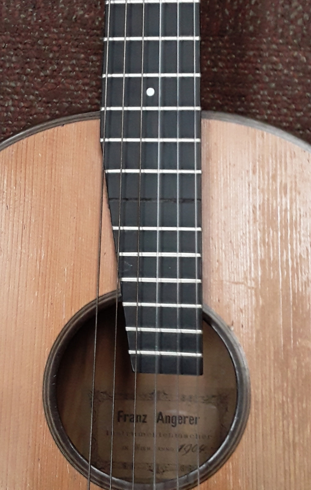 Very Rare Franz Angerer Romantic Guitar from ~1900 - Viennese style w/canvas bag