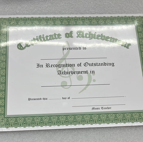 Certificate Of Achievement (Book)