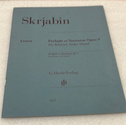 Skrjabin Prelude Et Nocturne; Opus 9; FÃ¨ur Klavier; Linke Hand = (Book)