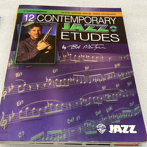 C Instruments: Flute; Guitar; Violin; Vibes; Keyboard [with Cd] (12 Contemporary Jazz Etudes) (Book)