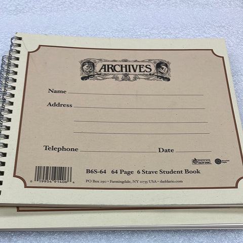 Archives 6 Stave - 48 Page - Spiral Bound (Book)