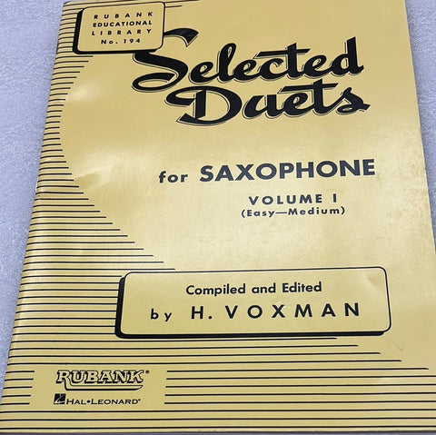 Selected Duets For Saxophone; Vol. 1: Easy To Medium (Book)