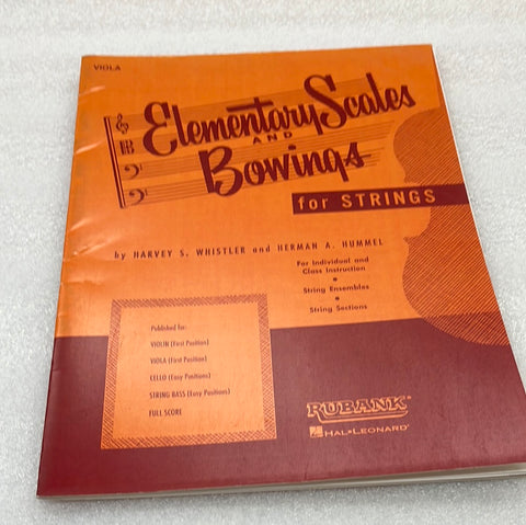 Elementary Scales &  Bowings For Strings - Viola (Book)