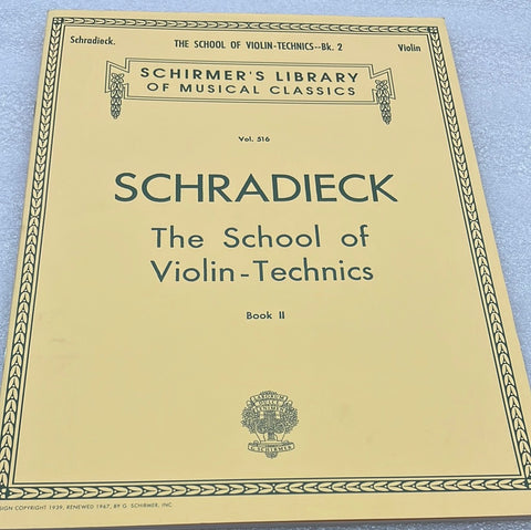 Schradieck - School Of Violin Technics - Book 2 (Book)