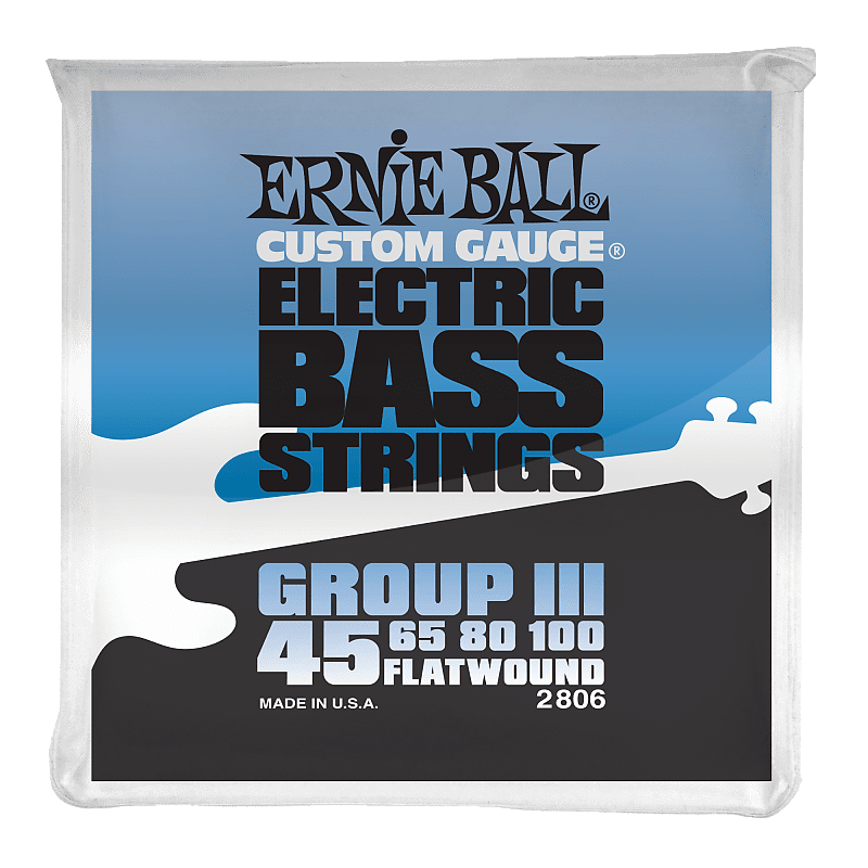 Ernie Ball - Electric Bass Guitar Strings - #2806 - Custom Gauge Flatwound